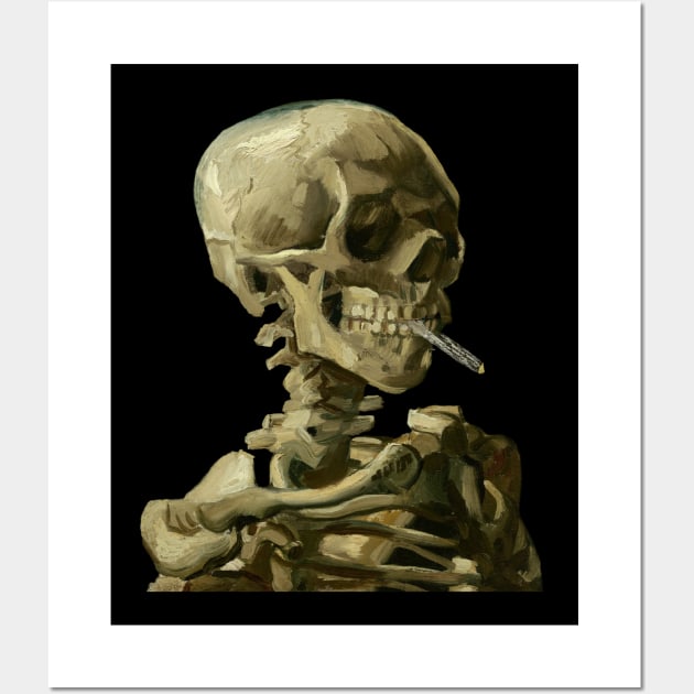 Skull with Burning Cigarette by Vincent van Gogh Wall Art by MasterpieceCafe